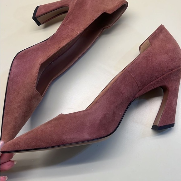 THE FOLD MADE IN ITALY Elegant Suede Women's Heels - Picture 2 of 7